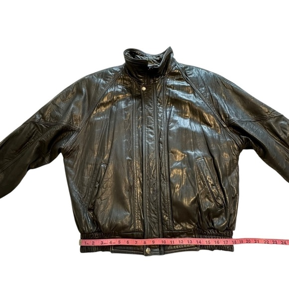 BFC Montreal Canada Vintage Leather Moto Jacket Zip Up Black Jacket - Size Small - Picture 10 of 16
